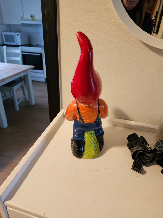 Stor Tomte med cymbaler . Från Tyskland ? -Retro H35cm