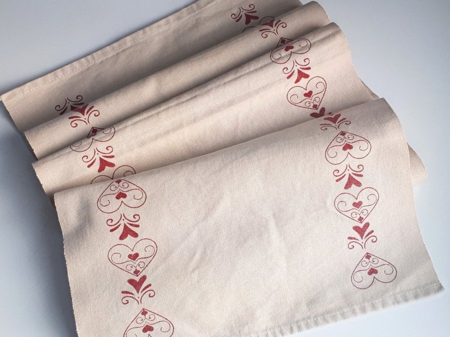 Linen Christmas Table Runner. Julebordløber. Julbordslöpare Jullöpare. Bordløber