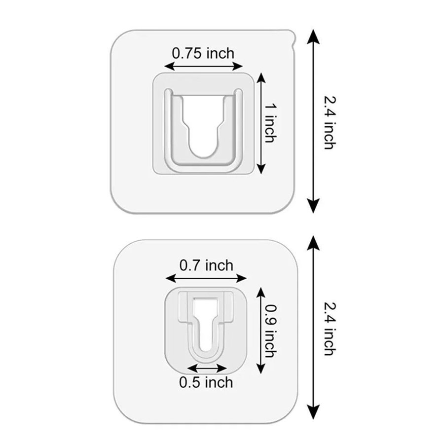 10 st Transparet Strong Adhesive Double Sided Buckle Patch Hook