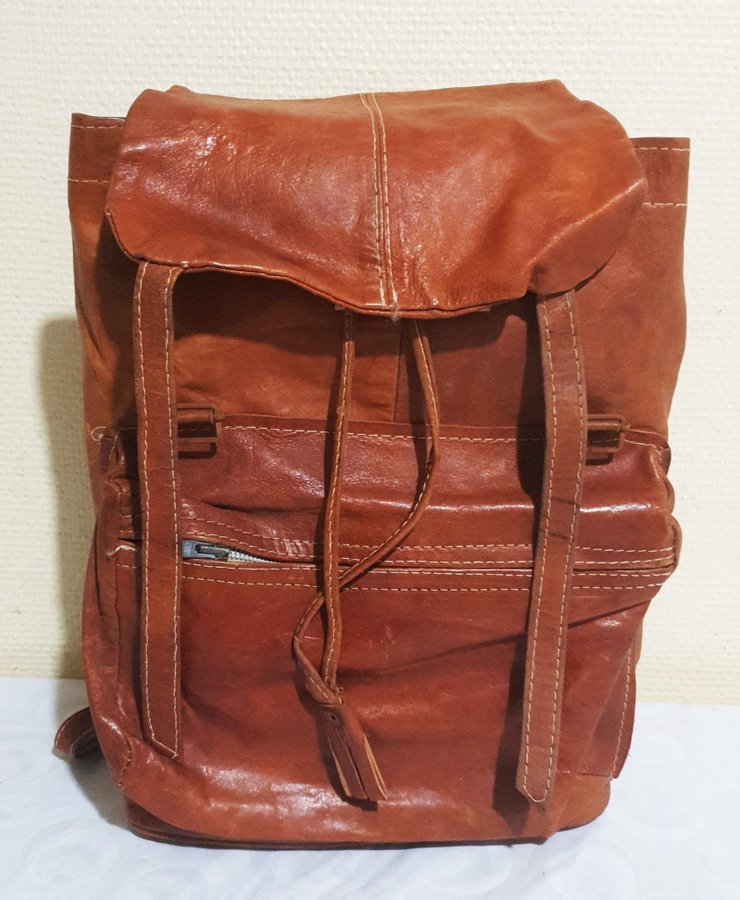 SKINNRYGGSÄCK - Läder Ryggsäck - Backpacks - vintage