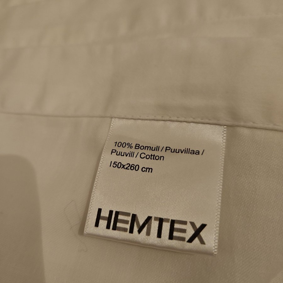 Hemtex lakan 150x260 cm bomulls satin