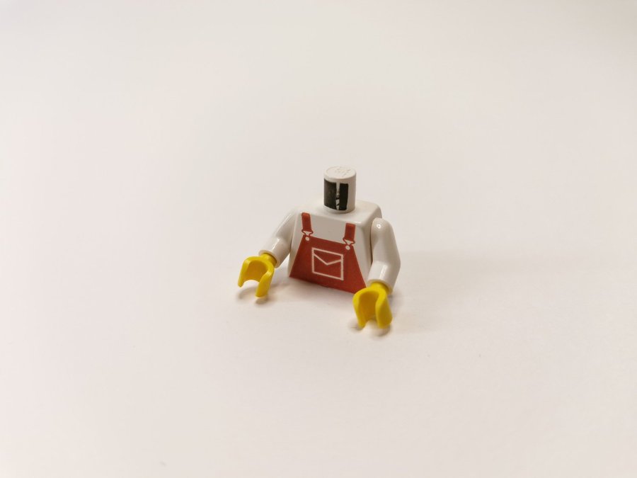 Lego - minifigur - torso - city - stad - part 973pb0203c01 - vit/röd