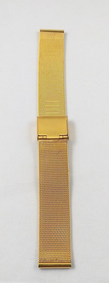 *NY Armbandslänk Stål Guld pläterad Solid Två-delad 16 mm Mesh Längd 12-18 cm