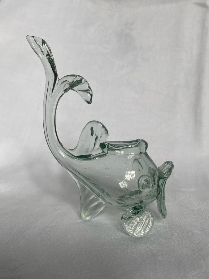 Glasfisk vas - Ture Berglund - Skansens glasbruk - vintage