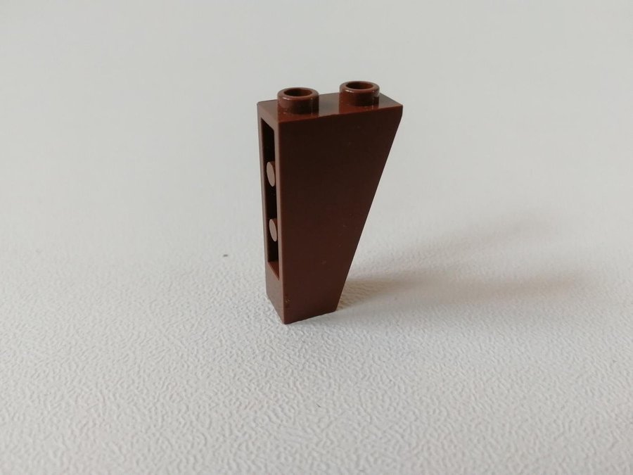 Lego - sned - slope - inverted - 2x1x3 - part 2449 - brun (reddish)