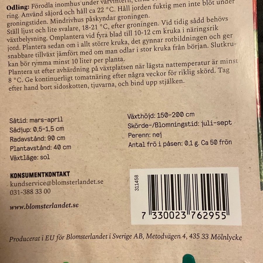 18: Tomatfrön 8 st - Radana - päron tomat - röd pärontomat