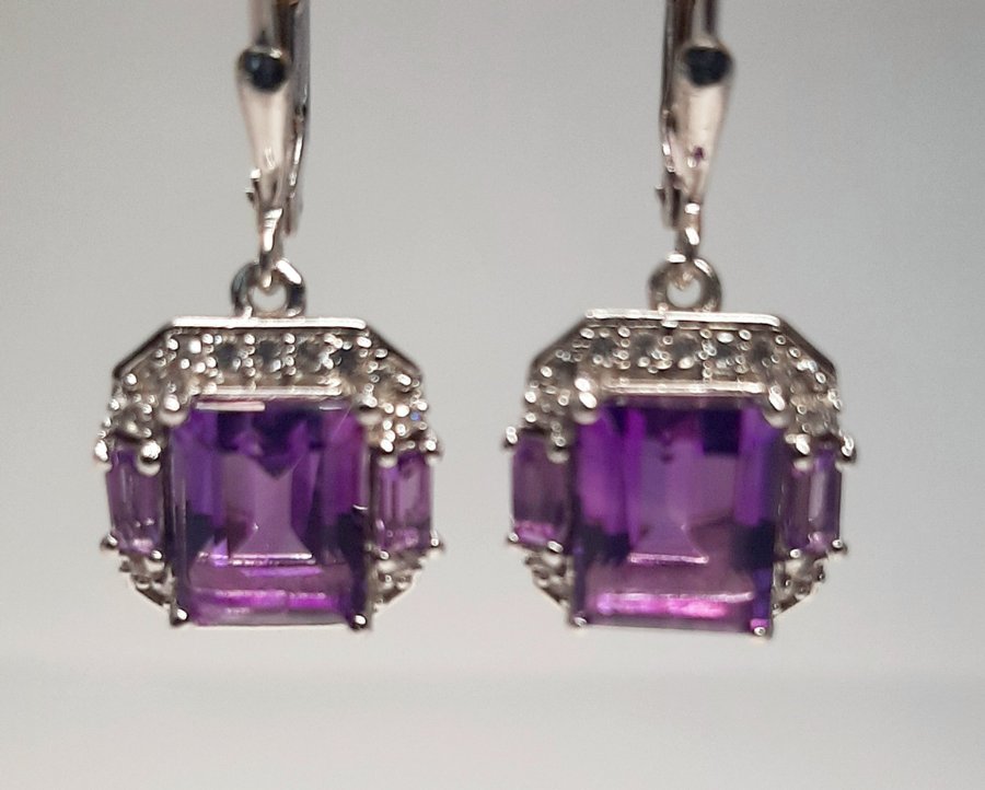 DESIGNER CLASSIC AMETHYST ÖRHÄNGEN / DESIGNER KLASSISCHE AMETHYST OHRRINGE