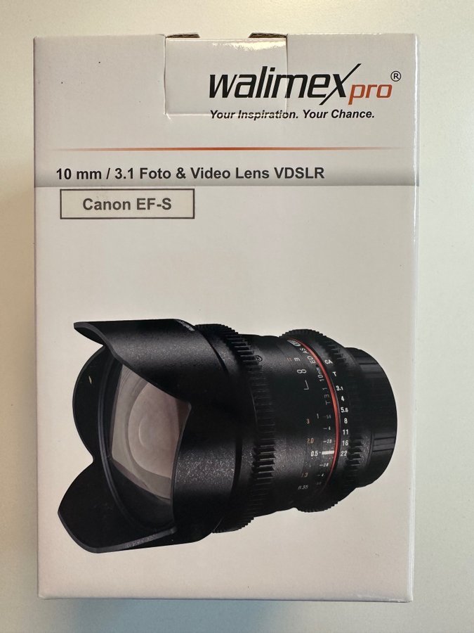 Ny Walimex Pro 10 mm / 31 VDSLR Canon EF-S Lins No 20181