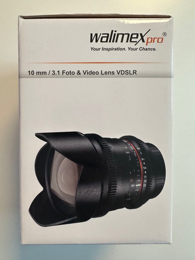 Ny Walimex Pro 10 mm / 31 VDSLR Canon EF-S Lins No 20181