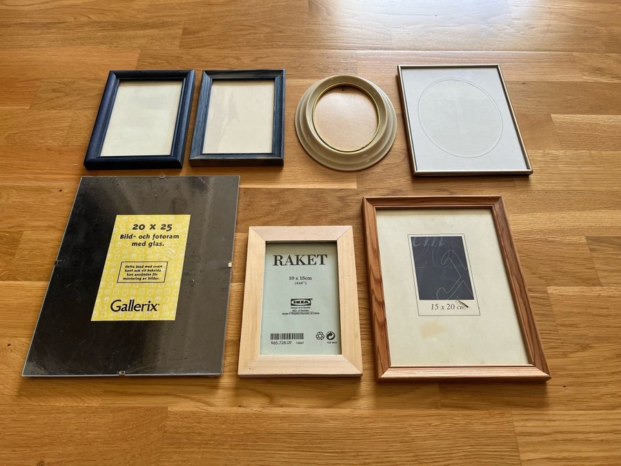 Paket ramar fotoramar tavelramar glas ram vintage inredning använt oanvänt