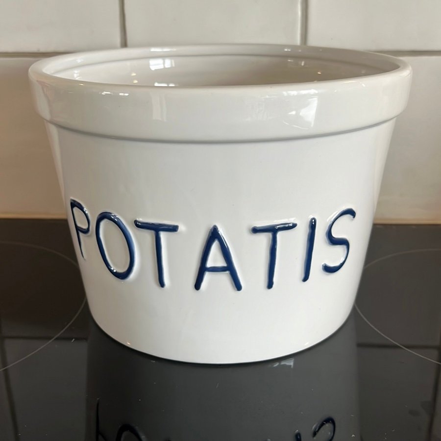 Stor skål med text för potatis jättefint skick