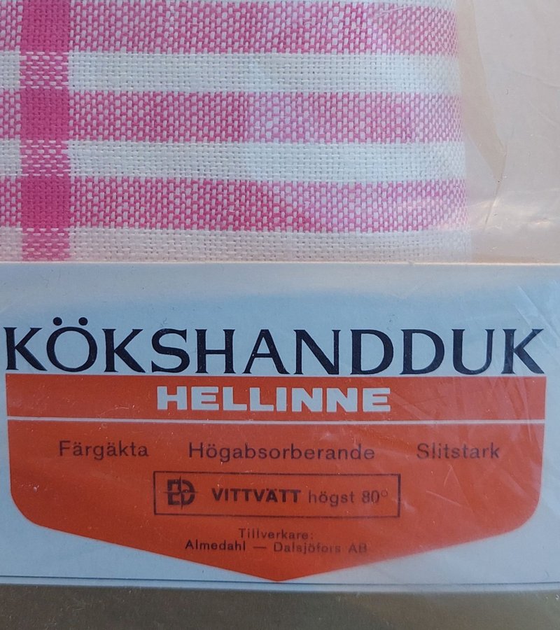 Almedahl Dalsjöfors/ 6st oklippta kökshanddukar i hellinne. Nya! Retro!