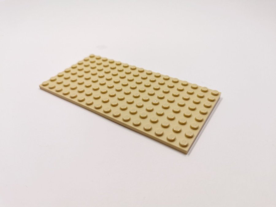 Lego - platta - plate - 8x16 - part 92438 - ljusbiege (tan)