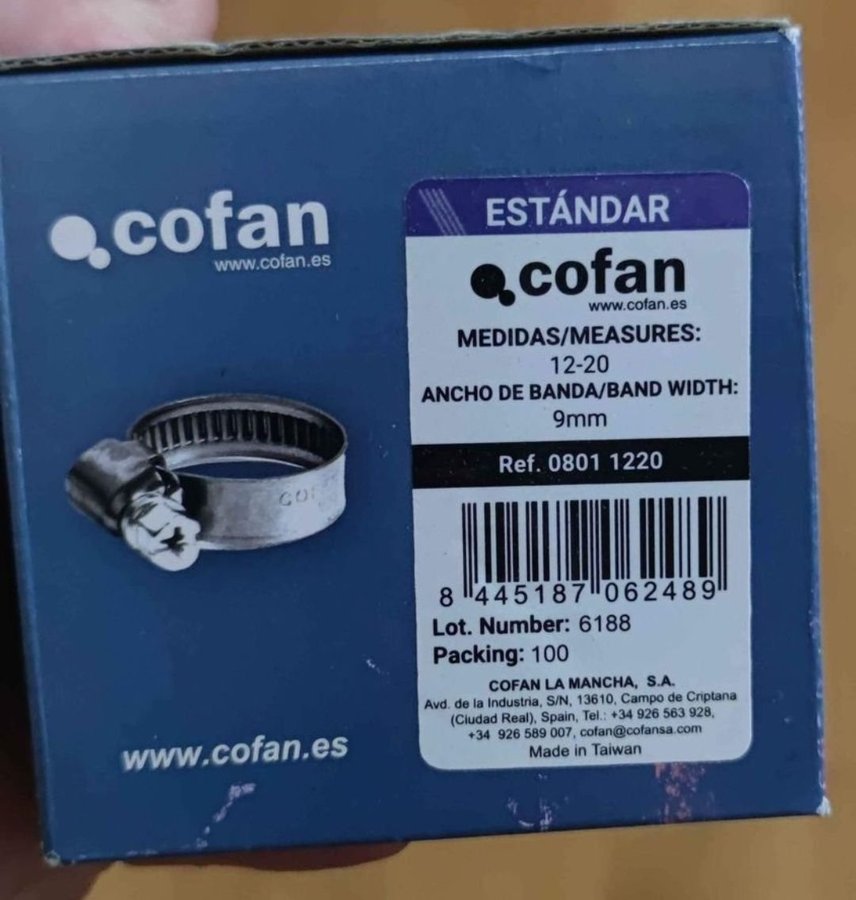 COFAN Metallklämmor 12-20mm 9mm