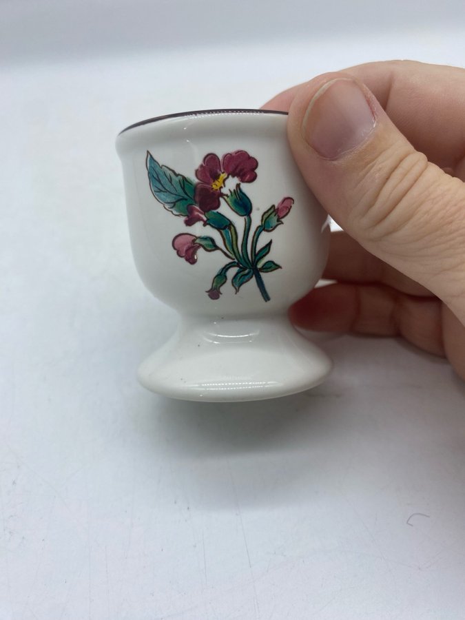 Äggkopp Villeroy  Boch Red Flower 80tal Vintage Retro Inredning Dukade bordet