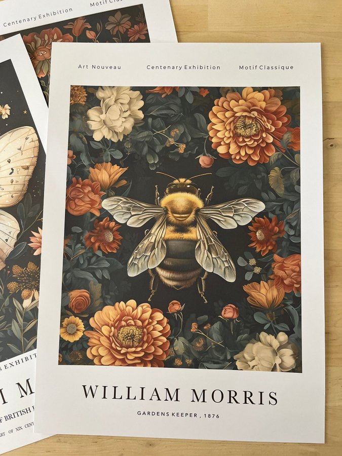 Poster A3 William Morris ”Dahlias King”