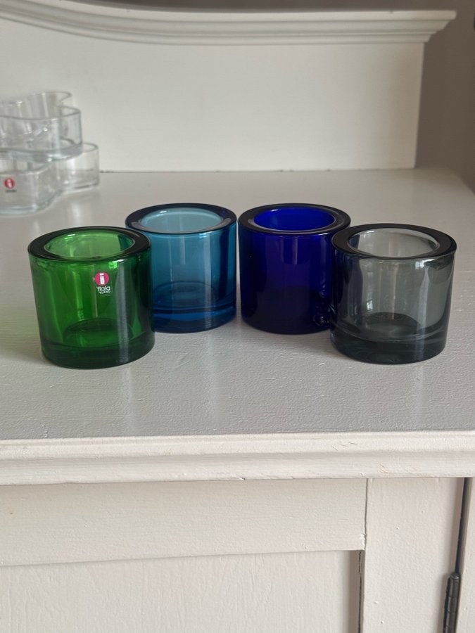 Iittala Marimekko KIVI Heikki Orvola ljuslyktor 4 st dukning jul signerade