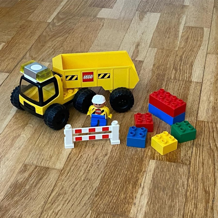 LEGO Duplo 2808 Dumper Lastbil med släp ljud och ljuseffekter batteri 1999