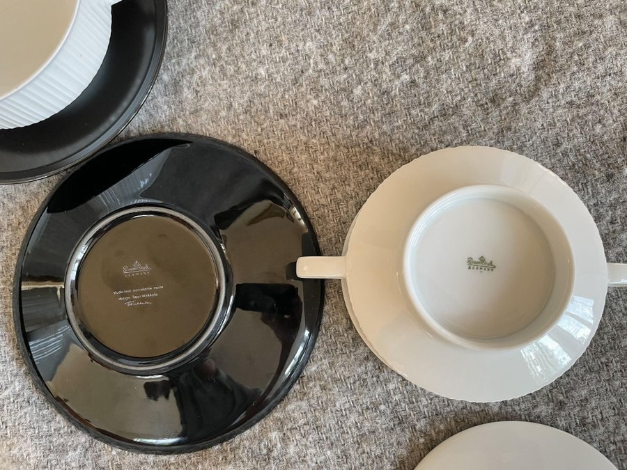 studio line buljongkoppar soppskålar efterrättsskålar 6 st - PORCELAINE NOIRE -