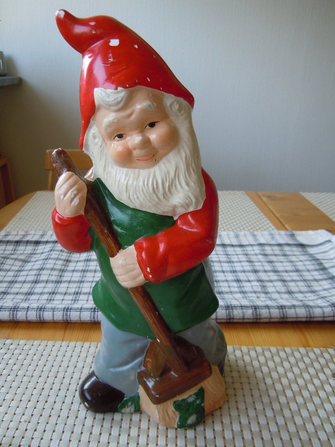 Tomte i keramik Jul retro höjd ca 29 cm