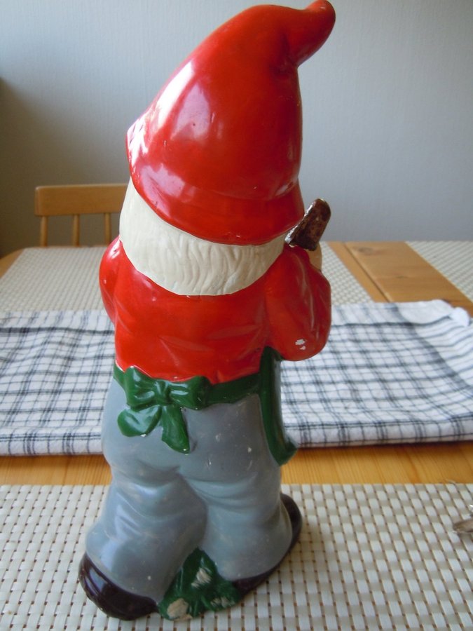 Tomte i keramik Jul retro höjd ca 29 cm