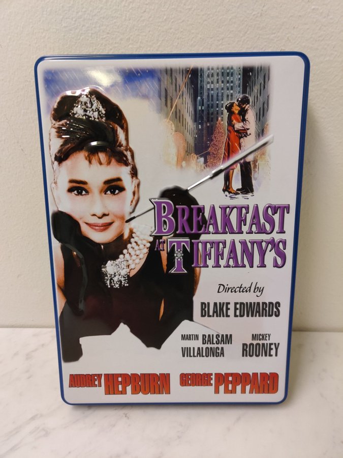 Audrey Hepburn Breakfast at Tiffany's, väldigt ovanlig plåtburk med filmmotiv