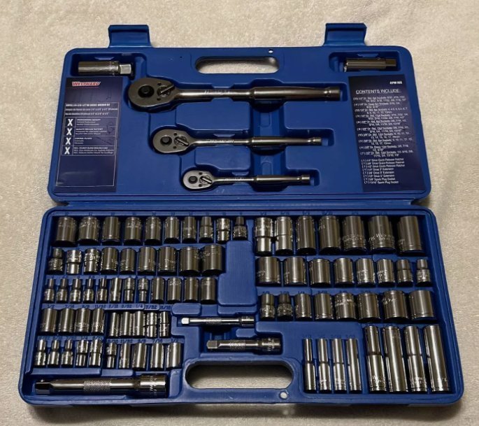 Grainger/Westward 4Pm18 89 Pc Socket Wrench Set 1/4 In 3/8 In 1/2 InDrive Set