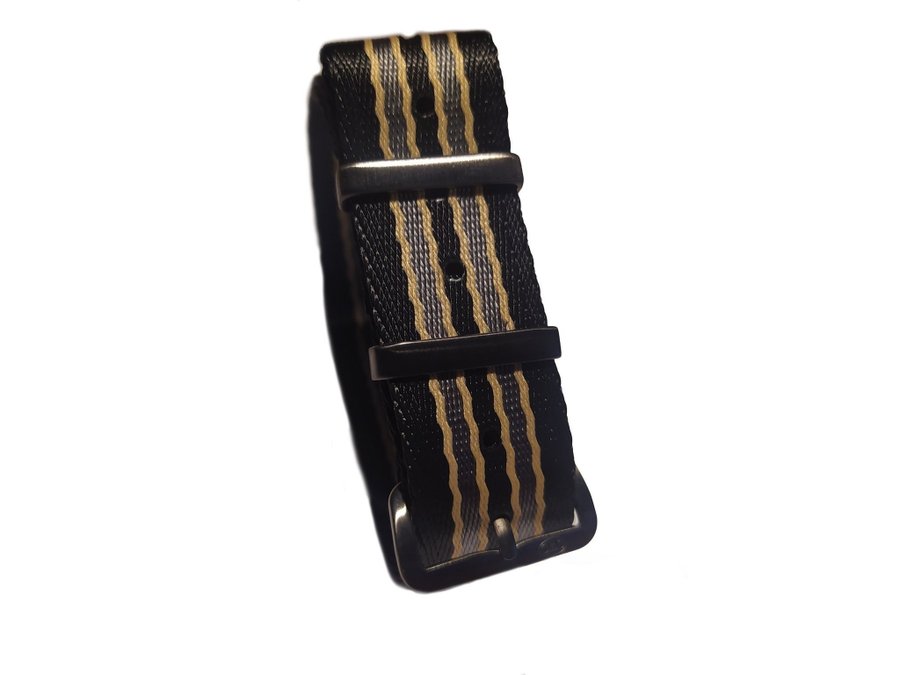 CWC Seat Belt NATO strap 20mm, Bond 'NTTD' (klockarmband, natoarmband, nylon)