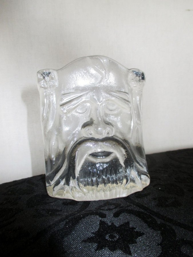 + - Glasblock glasfigurin - Nybro Crystal Sweden Viking - +