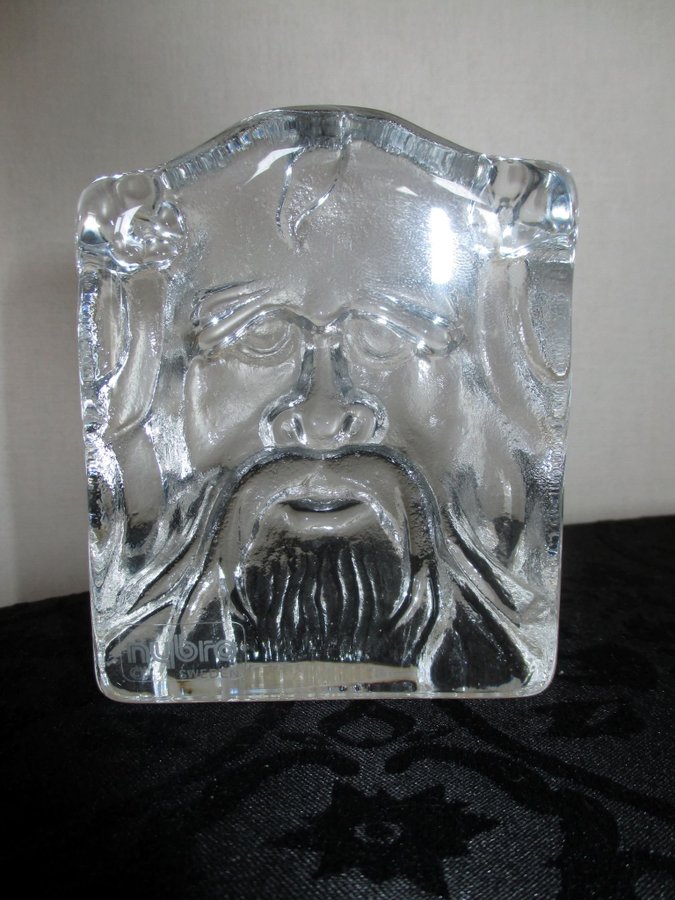 + - Glasblock glasfigurin - Nybro Crystal Sweden Viking - +