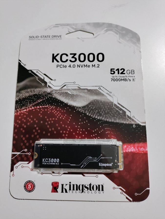 Kingston KC3000 PCIe 4.0 NVMe M.2 SSD - Helt ny  oanvänd!!