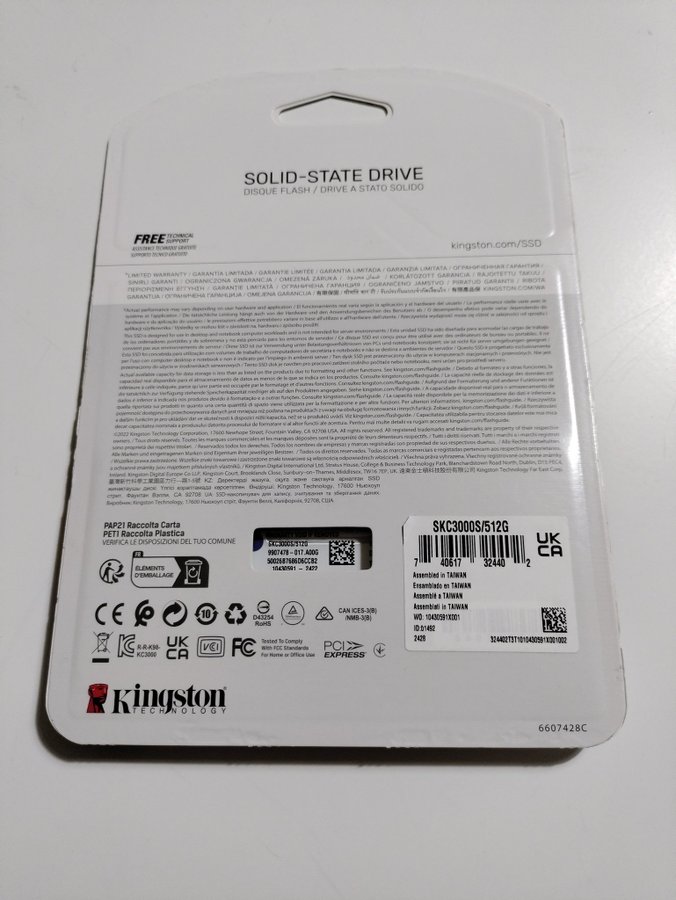 Kingston KC3000 PCIe 4.0 NVMe M.2 SSD - Helt ny  oanvänd!!