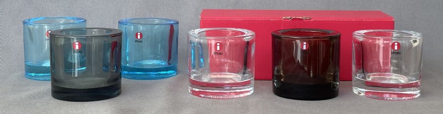 Iittala, 6 ljuslyktor Kivi. 3 i originallåda. Etikett och märkta.