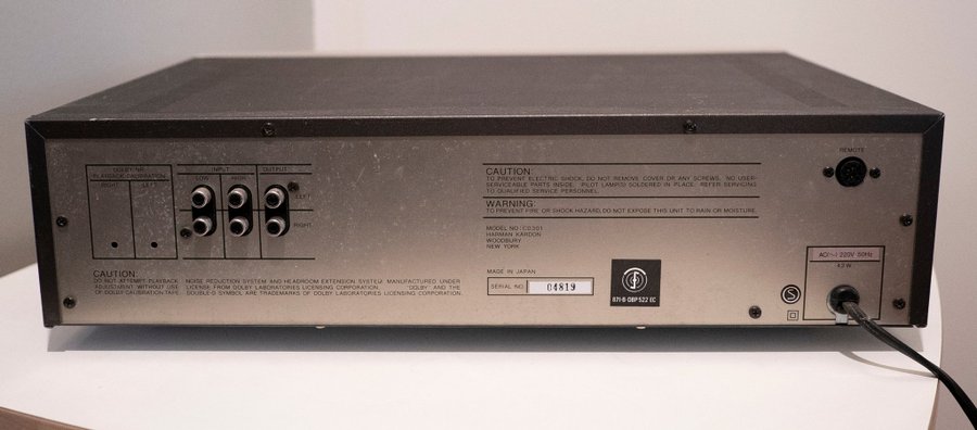 Harman Kardon CD301 Ultra Wideband Linear Phase Cassette Deck (1982)