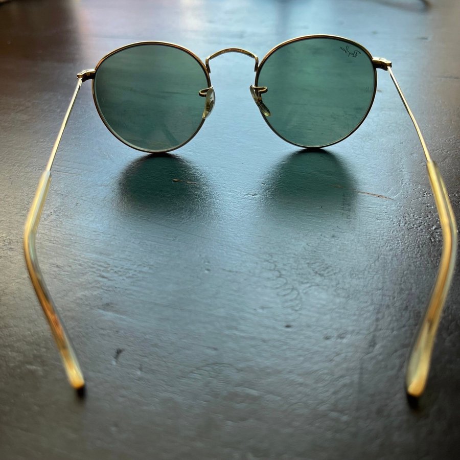 Ray-Ban Vintage Bausch  Lomb Runda Guldiga Solglasögon