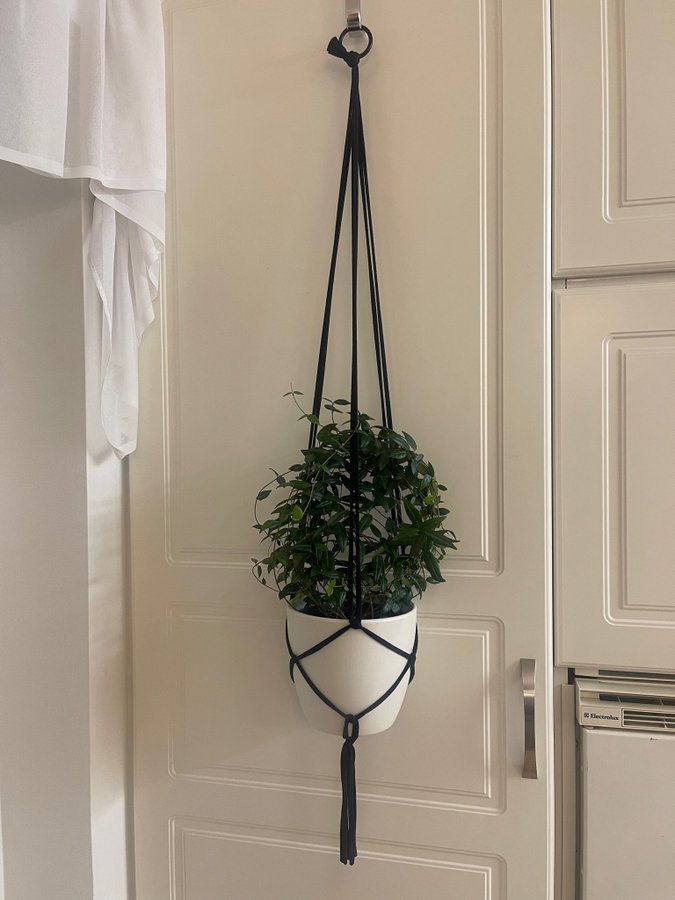 Fyra styck gråa Amplar för blomkrukor makramé Hanger för plants