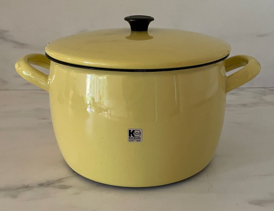 Retro Kockums gryta gul 50-60-tal 45 liter