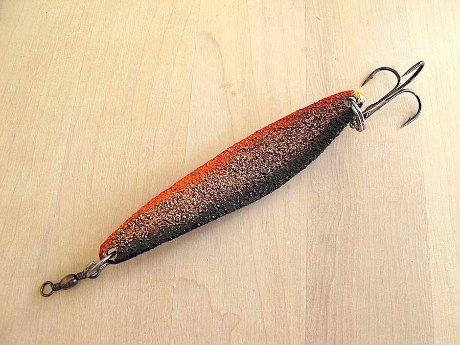 Aluminiumdraget 1 st Alu BIG SALMON Red-Gold-Black ca 32 g för Lax