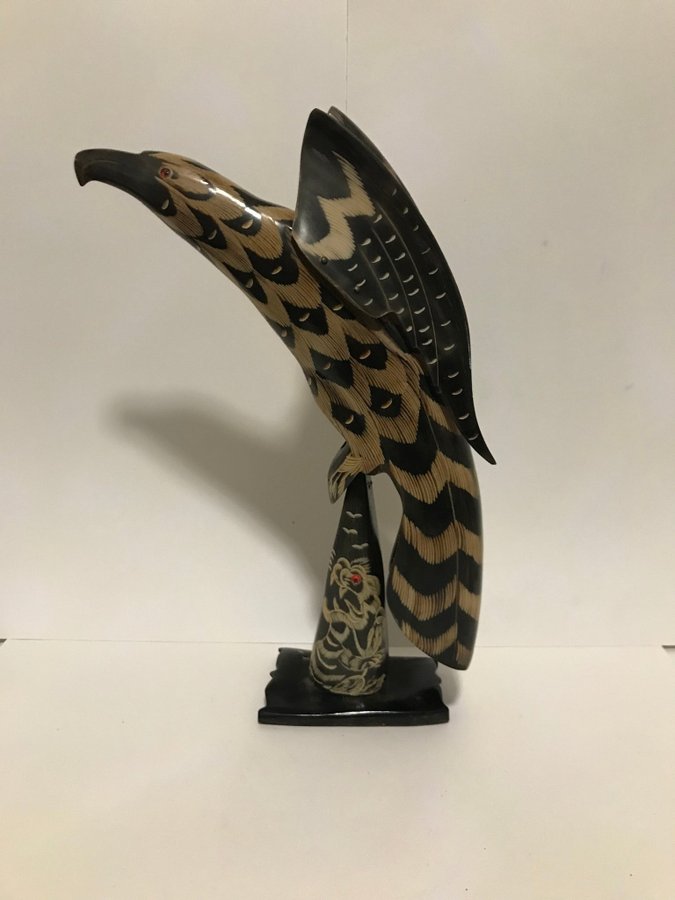 Hand Carved Buffalo Horn Eagle bird