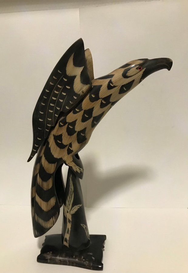 Hand Carved Buffalo Horn Eagle bird