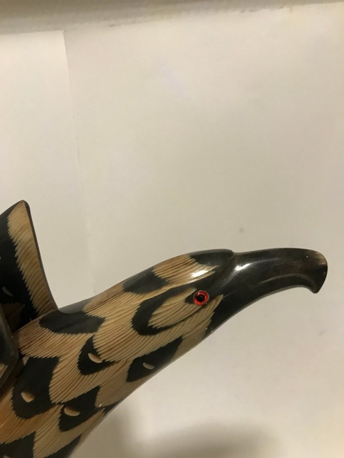 Hand Carved Buffalo Horn Eagle bird