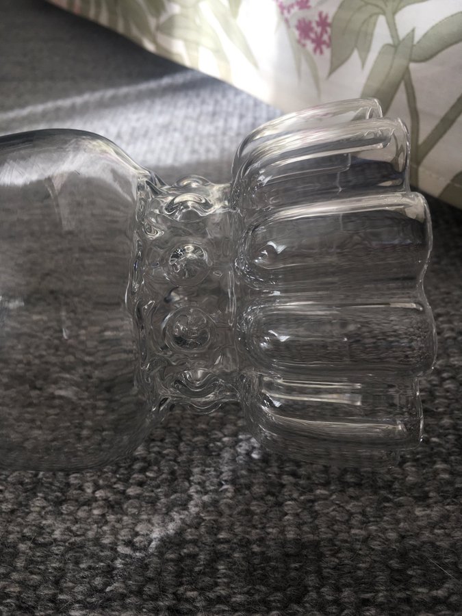 Vintage - bedårande vas BUKETT Boda Rolf Sinnemark 70-tal glasvas