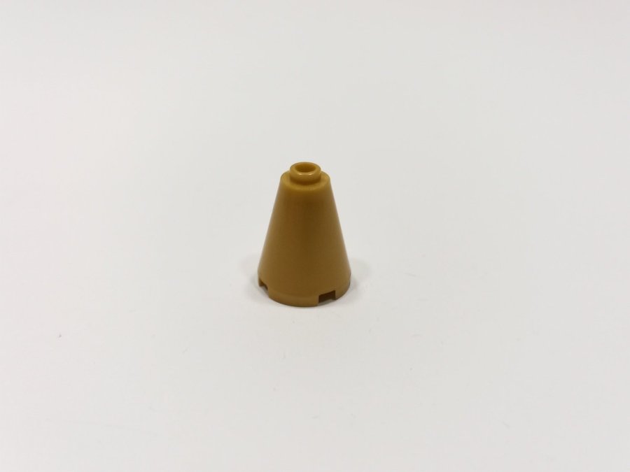 Lego - rund - konad - 2x2 - open stud - part 3942 - pearl gold