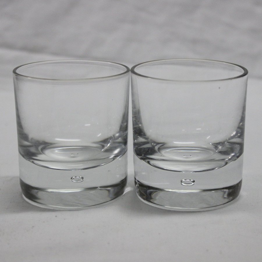 2 Litet Whiskyglas Whiskiglas 7 cm Glas m Bubbel Kosta Pippi Walther Hickman