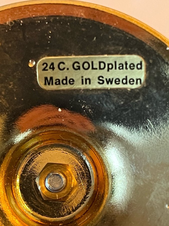 Ljusstake med kristaller 24c Goldplated