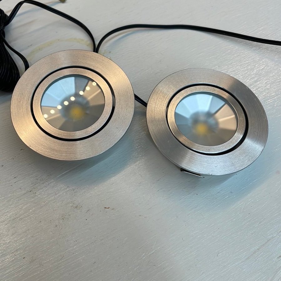 2 st LED-spotlights Zebra i aluminium