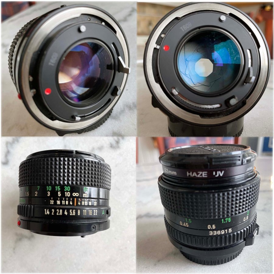 Canon FD FDn 50mm f1.4 newFD=SSC multicoat 50/1,4 50/1.4 + UV Filter