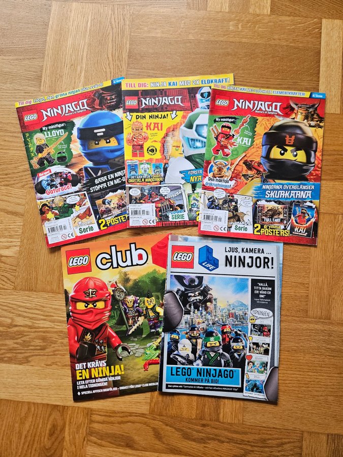 LEGO tidningar Ninjago club ninja spelkort affisch Kai vykort eldens styrka