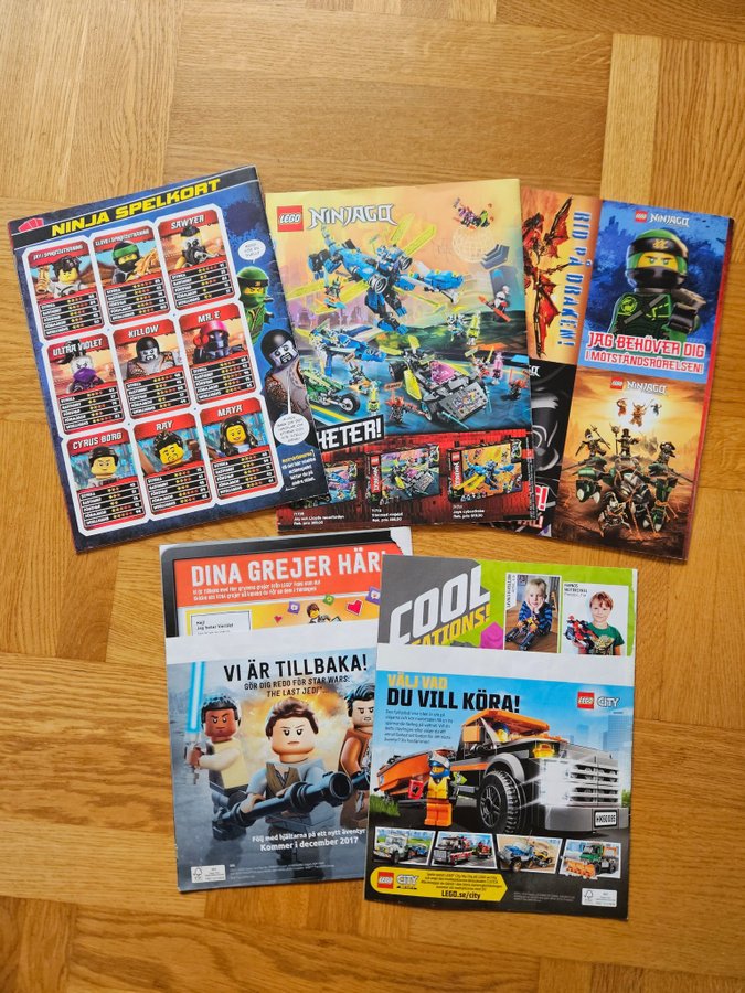 LEGO tidningar Ninjago club ninja spelkort affisch Kai vykort eldens styrka