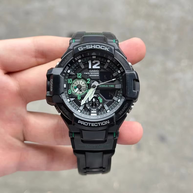 Casio G-Shock GA-1100 Black Green Watch